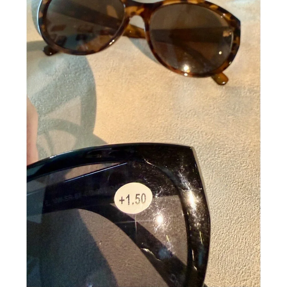 2 Pair of  Women’s Designer Bifocal Reading Sunglasses 1.50 and cases